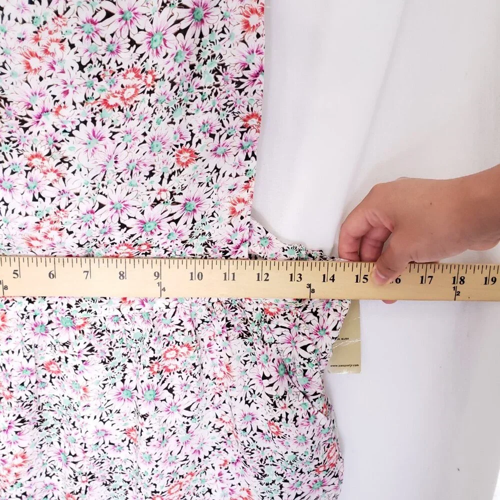 Passport Multicolor Colorful Thin Overall Shorts Romper with Pockets Size S - Picture 7 of 16